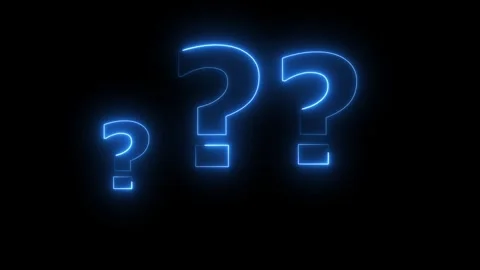 Question mark icon. problem sign. neon question mark icon animation on blac.. Stock Footage 293485180