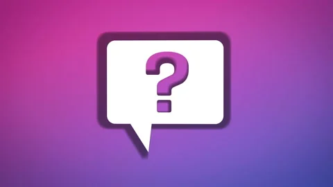 Question mark icon on rectangular speech bubble against colored background Stock Footage 214011807