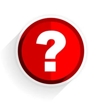 Question mark icon, red circle flat design internet button, web and mobile ap Stock Illustration