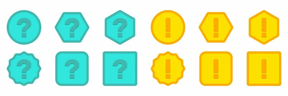 Question mark Icon Set, FAQ sign, Help symbol. Exclamation mark Icon Set, Att Stockillustratie