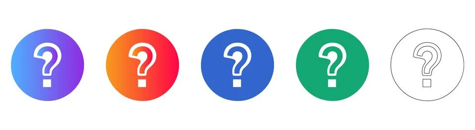 Question Mark Icon Set Stock Illustration