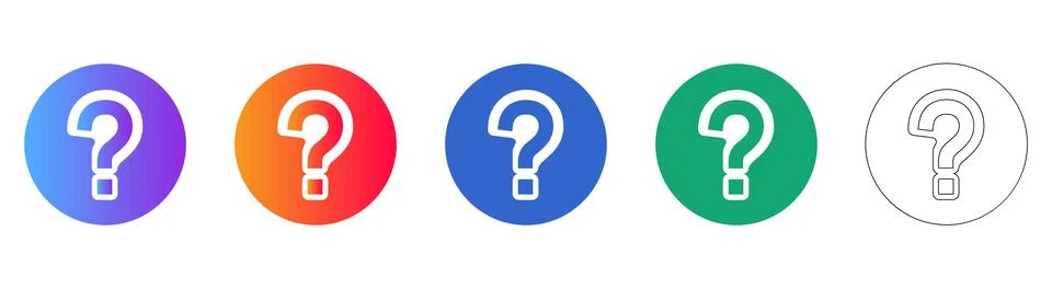 Question Mark Icon Set Stock Illustration