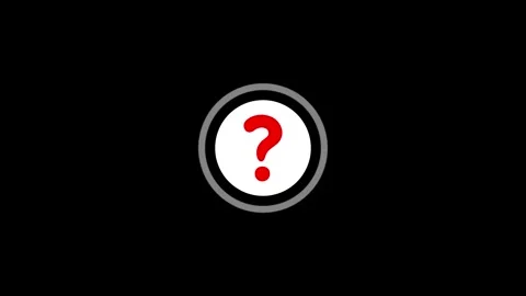 Question mark icon spinning in circle animation on black background Stock Footage 336476161