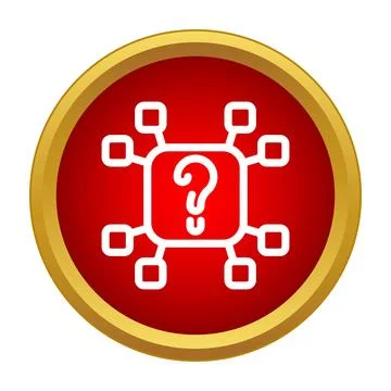 Question mark icon symbol on connected network 스톡 일러스트