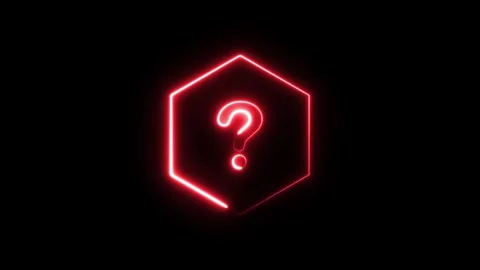 The question mark icon, symbol of inquiry neon line animation Stock Footage 321194181