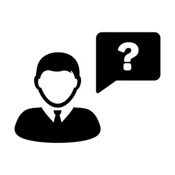 Question Mark Icon Vector With Person Message Male User Avatar Symbol Stock Illustration