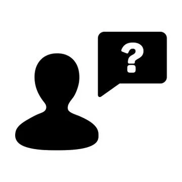 Question Mark Icon Vector With Person Message Male User Avatar Symbol Stock Illustration