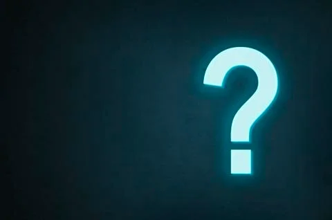 Question mark, illumination on a dark background. Stock-Fotos