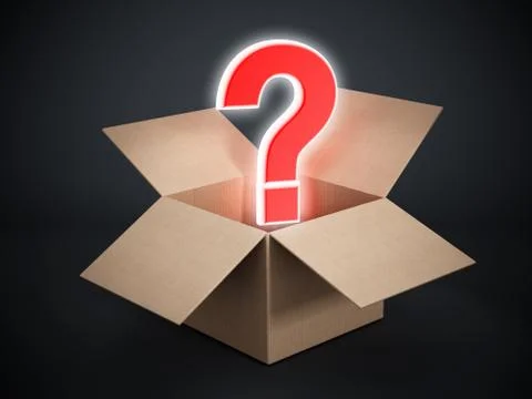 Question mark inside the box Stock Illustration