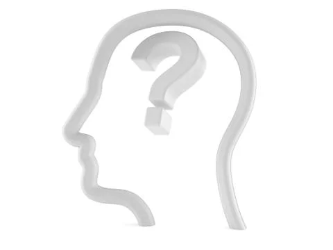 Question mark inside head profile Stock Illustration