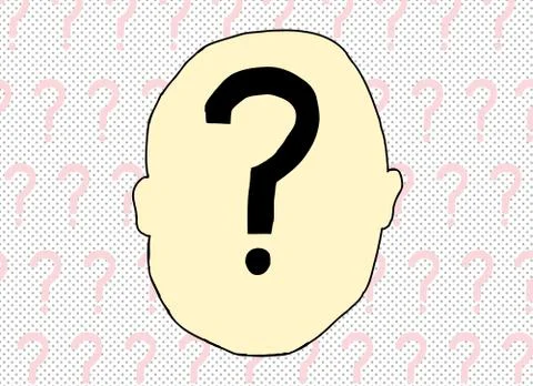Question Mark Inside Human Head 스톡 일러스트