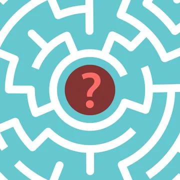 Question mark inside maze Stock Illustration