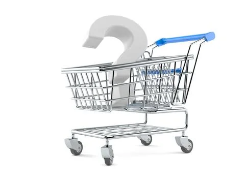 Question mark inside shopping cart Stock Illustration