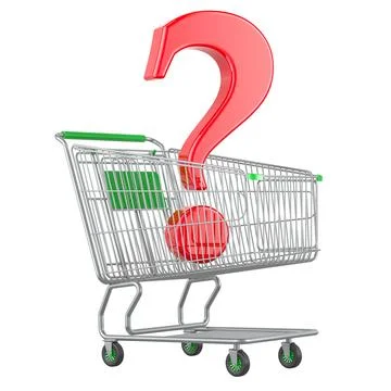 Question mark inside shopping cart, 3D rendering Stock Illustration