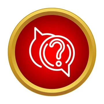 Question mark inside speech bubble icon demonstrating inquiry concept Ilustración de archivo