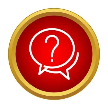 Question mark inside speech bubbles red icon Stock Illustration