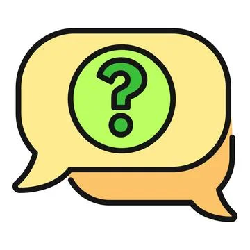 Question mark inside two overlapping speech bubbles Stock Illustration