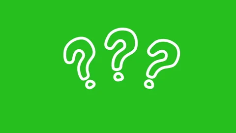 Question mark isolated on a green background, hand drawn question marks doodle Video stock 282689151