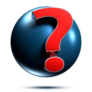 Question mark isolated on white background illustration 3D rendering with cli Stock Illustration