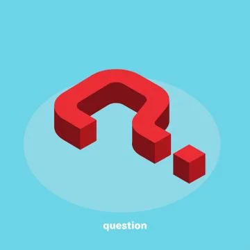 Question mark in isometric style Stock Illustration