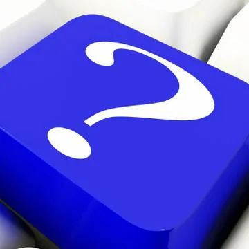 Question mark key shows help and doubt. Stock Illustration