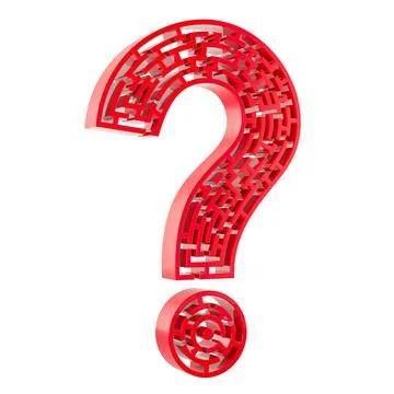 Question mark with labyrinth maze, 3D rendering 스톡 일러스트