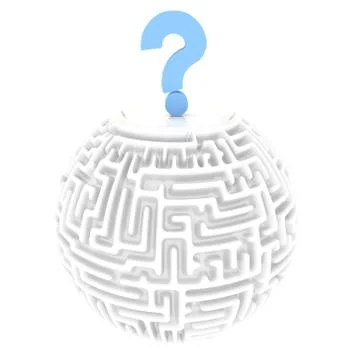 Question mark labyrinth where is the solution Stock Illustration