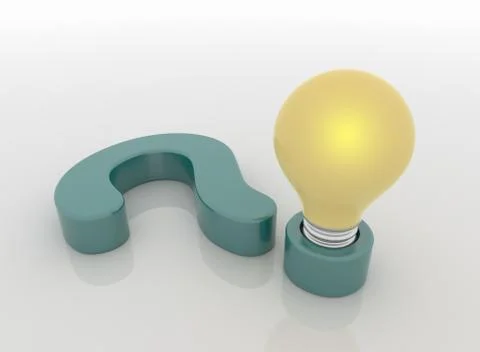 Question Mark Lamp and Light Bulb, Question and Answer Concept Illustrazione stock