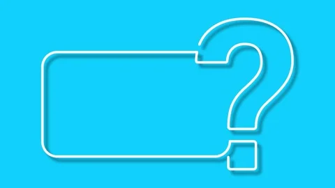QUESTION MARK large line art frame animation on cyan background. Minimalist.. Stock Footage 341603733
