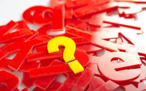 Question mark letter closeup Stock Photos