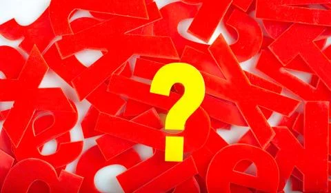 Question mark letter closeup Stock Photos