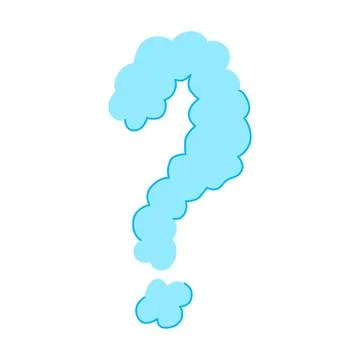 Question mark from light blue cloud shapes Stock Illustration