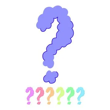 Question mark from light blue cloud shapes graphic イラスト素材