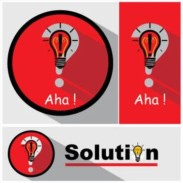 Question mark, light bulb &amp; exclamation mark. Stock Illustration