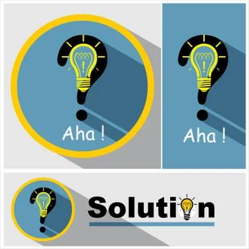 Question mark, light bulb &amp; exclamation mark. Stock Illustration