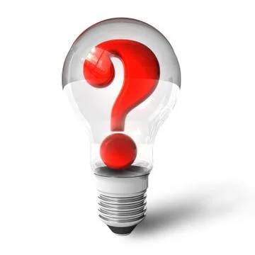 Question mark in lightbulb Stock Illustration