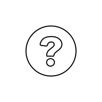 Question mark line icon black on white background Stock Illustration