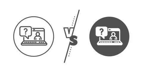 Question mark line icon. Online faq support sign. Vector Stock Illustration