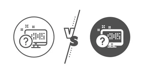 Question mark line icon. Online quiz test sign. Vector Illustrazione stock