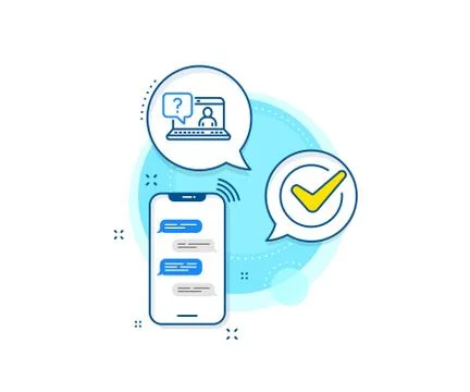 Question mark line icon. Online faq support sign. Vector Illustrazione stock