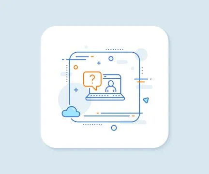 Question mark line icon. Online faq support sign. Vector Stock Illustration