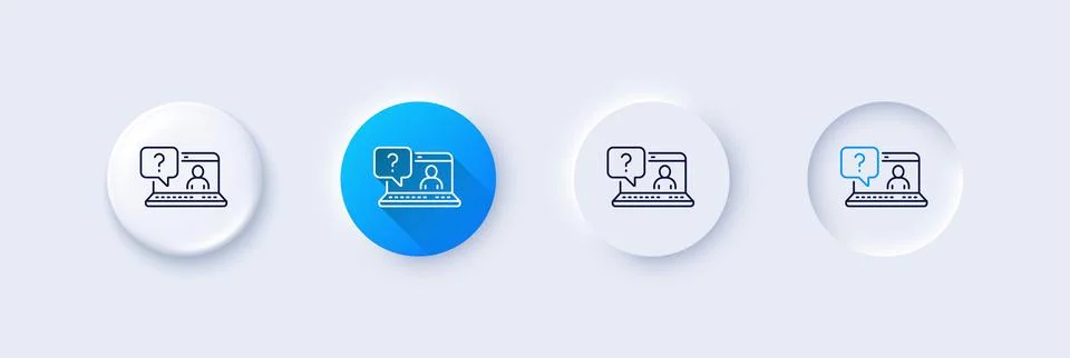 Question mark line icon. Online faq support sign. Line icons. Vector Stock Illustration
