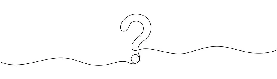 Question mark linear background. One continuous drawing of a question mark. V Stock Illustration