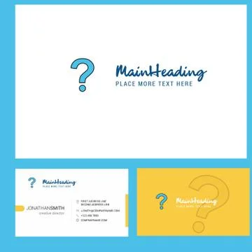 Question mark  Logo design with Tagline &amp; Front and Back Busienss Card Templa Ilustração Stock