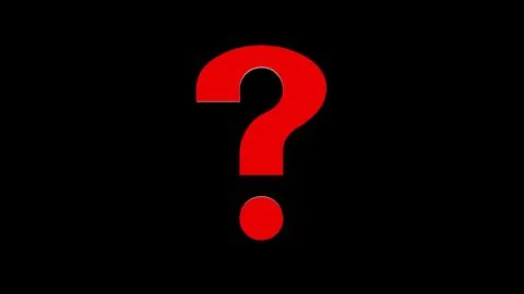 Question mark logo icon loopable red color black background Stock Illustration