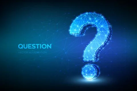 Question mark. Low poly abstract Question sign. Ask symbol. Help support, faq Stock Illustration