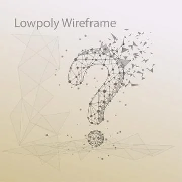 Question mark low poly wire frame. Stock Illustration