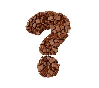 Question mark made of chocolate Chunks Chocolate Pieces Alphabet question m.. Stock Photos