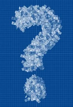 Question mark made from dollar bills Stock Illustration