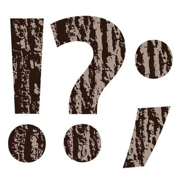 Question mark made from oak bark colorful illustration with question mark ... Stock Photos